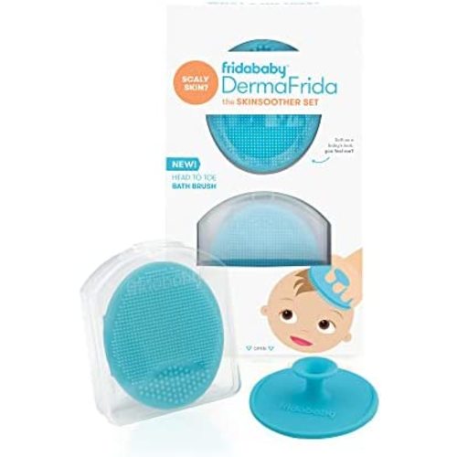 DermaFrida The SkinSoother Baby Bath Silicone Brush by Fridababy | Baby Essential for Dry Skin, Cradle Cap and Eczema (2 Pack)