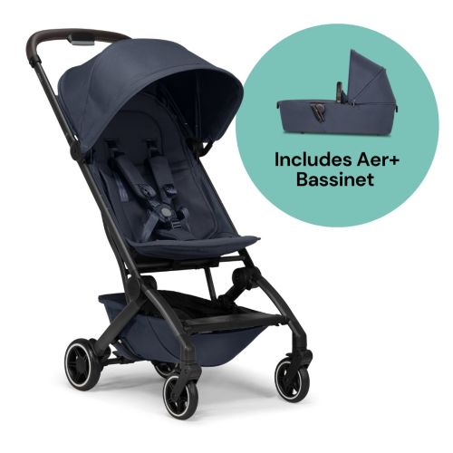 Joolz Aer+ Lightweight Compact Stroller + Bassinet Bundle - Navy Blue
