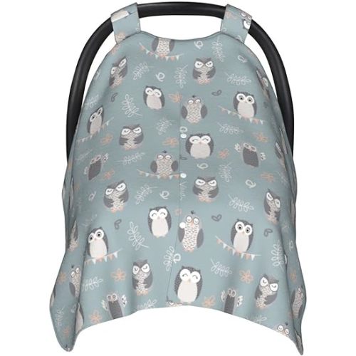Owl Baby Stuff Car Seat Cover for Baby in Winter Summer, Nursing Cover for Mom, Owl Stuff for Baby Infant