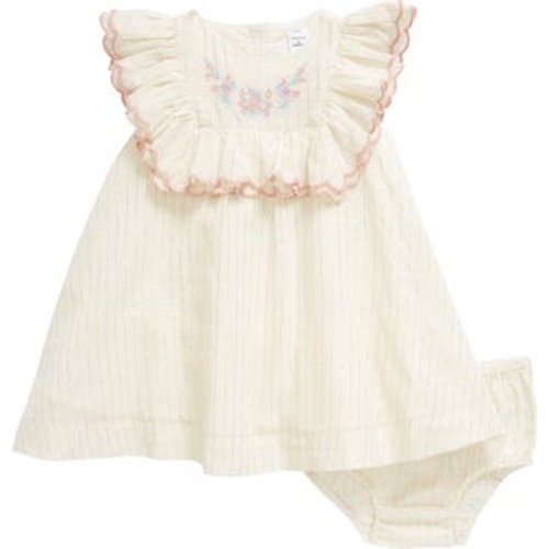 Embroidered Apron Dress & Bloomers Set, 12M