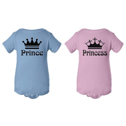 FASCIINO Infant Twins Baby Matching Bodysuit Onesie Set