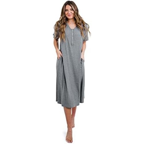 Kate Modern House Dress - Nursing & Night Gown | Comfy Loungewear for Pregnancy & Nursing