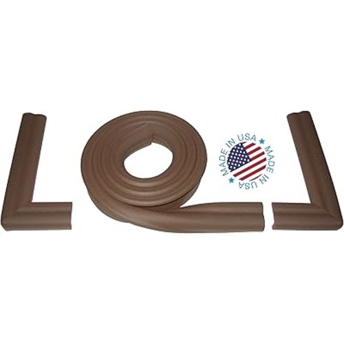 KidKusion Hearth Cushion | Made in USA | Brown | 8.33 Ft of Padding | Child Safety, Edge and Corner Guard, Babyproof Fireplace Bumper