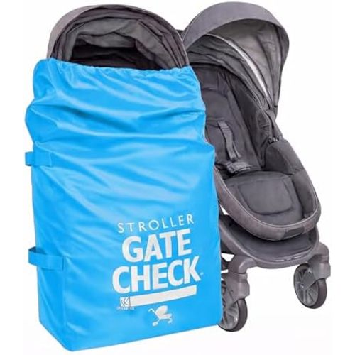 J.L. Childress Gate Check Bag for Single & Double Strollers, Neon Blue