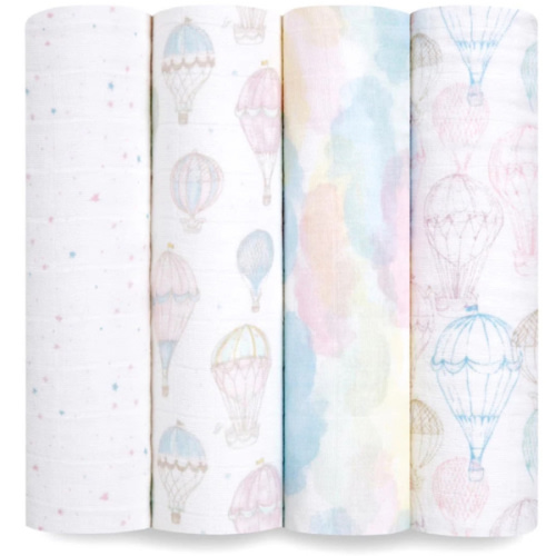 Above The Clouds Organic Cotton Swaddles 4pk | aden + anais