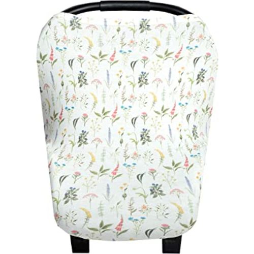 Baby Car Seat Cover Canopy and Nursing Cover Multi-Use Stretchy 5 in 1 Gift "Aspen" by Copper Pearl