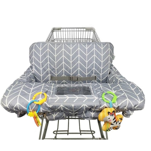 Shopping Cart Cover for Baby ICOPUCA Cotton High Chair Cover, Reversible, Machine Washable for Infant, Toddler, Boy or Girl (Grey Arrow Print)