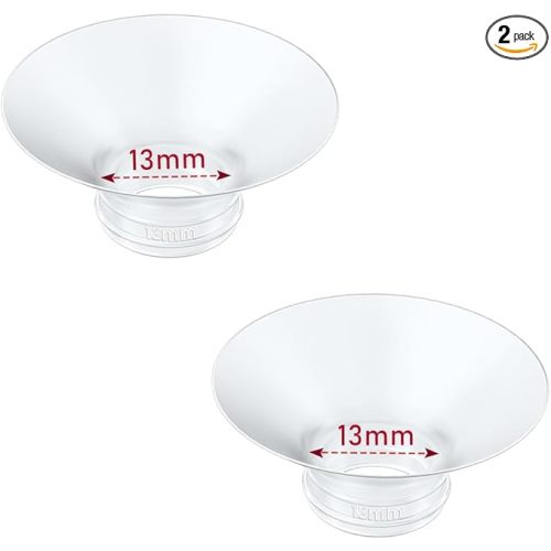 Flange Insert 2PCS 13mm Compatible with Momcozy M9/M6/M5/S12 Pro/V1 Pro/V2 pro, Spectra/Medela/Elvie/NCVI/TSRETE/eufy/Lansinoh/Paruu/MomMed Breast Pump 24mm Shields/Flanges (2pcs-13mm)