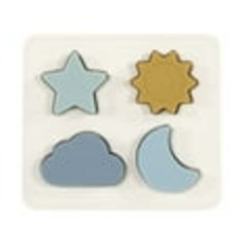 Hudson Baby Silicone Puzzle Board, Sun Moon, One Size