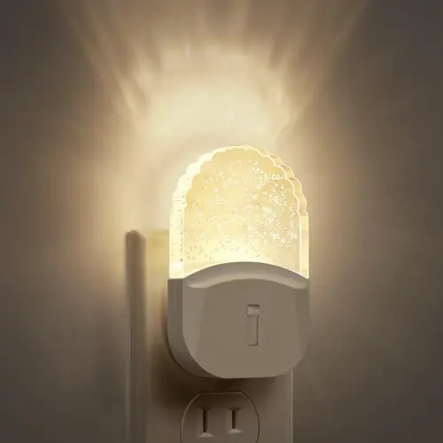 Bubble Night Light Plug in, DORESshop Dimmable Decorative Night Light, Dusk to Dawn Sensor LED Acrylic Nightlight, Adjustable Brightness from 0-50LM, 0.5W Soft White 3000K for Bedroom, Hallway, 2 Pack