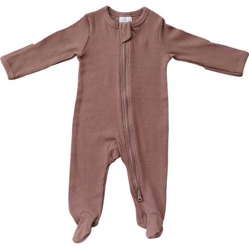 Plum Organic Cotton Ribbed Zipper