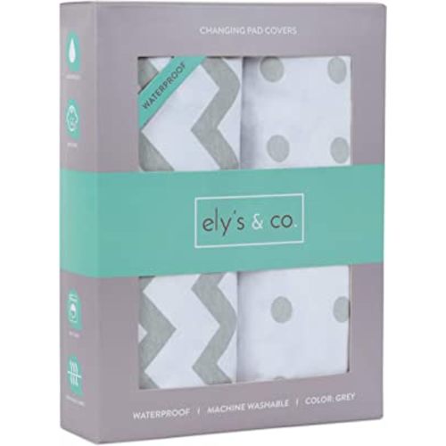 Ely's & Co. Patent Pending Waterproof Changing Pad Cover Set | Cradle Sheet Set, no Need for Changing Pad Liner