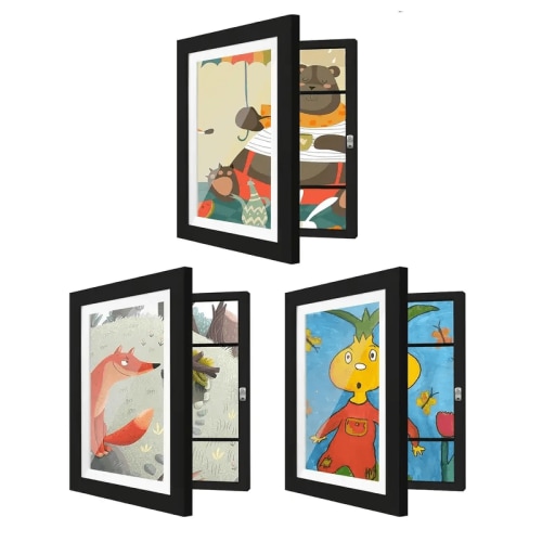 3 Pack Artwork Frames Changeable 8.5 X 11 Art Projects Art Frames Front Opening Picture Display Frame, As Halloween, Chrismas Gift.