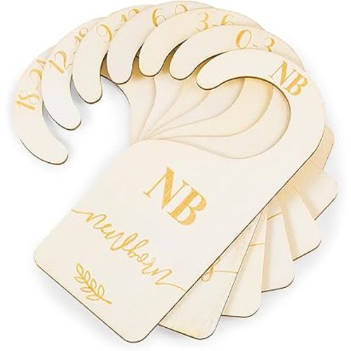 Baby Closet Dividers Double-Sided Wood Baby Clothes Organizer with Adorable Design Nursery Closet Organizer from Newborn to 24 Months Organize Your Little Baby Boys and Girls Room