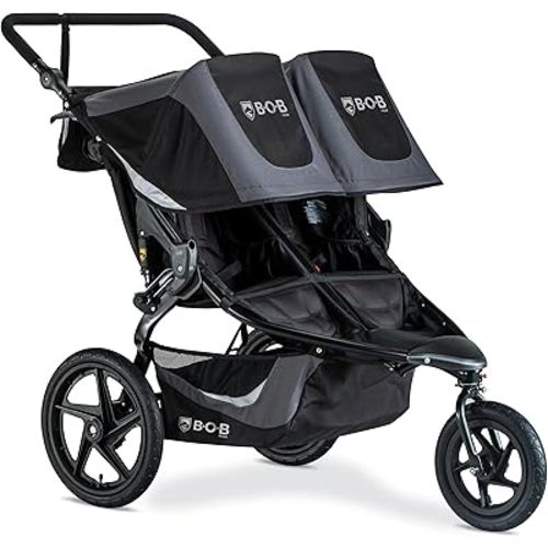 BOB Gear Revolution Flex 3.0 Duallie Double Jogging Stroller, Graphite Black
