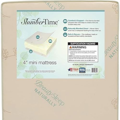 Simmons Kids SlumberTime Naturally 4-Inch Mini Crib Mattress