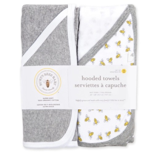 Honey Bee Organic Cotton Hooded Towel 2 Pack