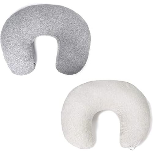 Pro Goleem Nursing Pillow Cover 100% Jersey Cotton 2 Pack Soft Feeding Pillow Slipcover for Breastfeeding Moms Fits Standard Infant Nursing Pillow or Positioner Grey for Boys and Girls