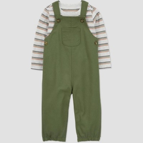 Carter's Just One You® Baby Boys' Striped Undershirt & Bottom Set - Green 12M