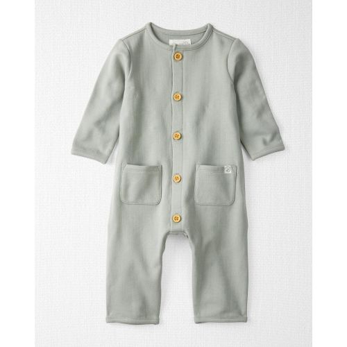Baby Fleece Jumpsuit Made with Organic Cotton In Glacier Grey - Little Planet | Carter's