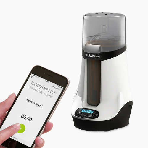 Baby Brezza Safe & Smart Bluetooth Connected Bottle Warmer - White On Black
