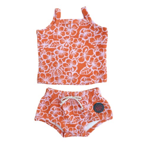 Hibiscus Sunset Little Surfer Girl Two-piece set