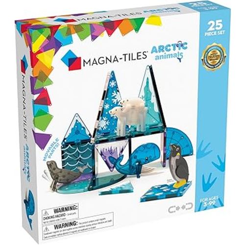 MAGNA-TILES Arctic Animals 25-Piece Magnetic Construction Set, The ORIGINAL Magnetic Building Brand