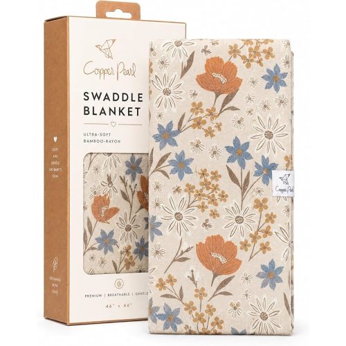 Copper Pearl Swaddle Blankets for Newborns | Soft Stretchy Receiving Blankets for Boys and Girls | Large 46 x 46 Inch Baby Blankets | Lightweight and Breathable Swaddles | Eden