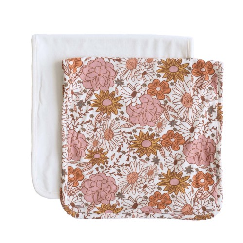 Boho Floral 2pc Burp Cloth Set