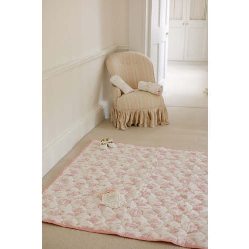 Spring Toile Pink Quilted Playmat - Organic Cotton Baby Playmat – The Gilded Bird US