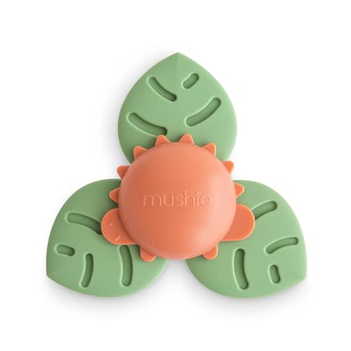 mushie Dino Suction Spinner Toy | Toddler Sensory Toys for Bath & Play