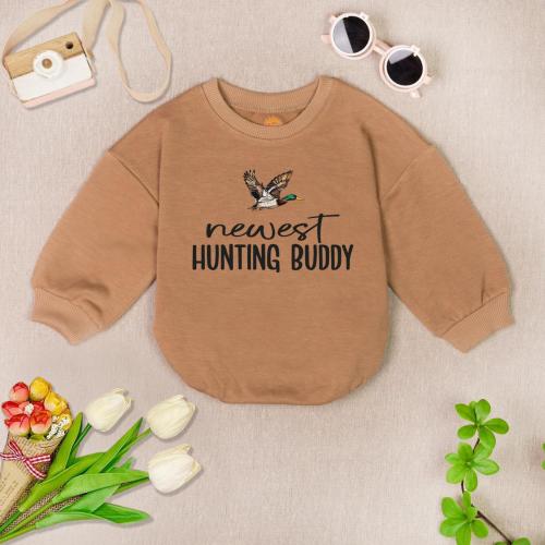 Duck Newest Hunting Buddy Baby Romper Sweatshirt, Mallard Duck Baby Romper, Hunting Duck Baby Bodysuit, Baby Shower Gift
