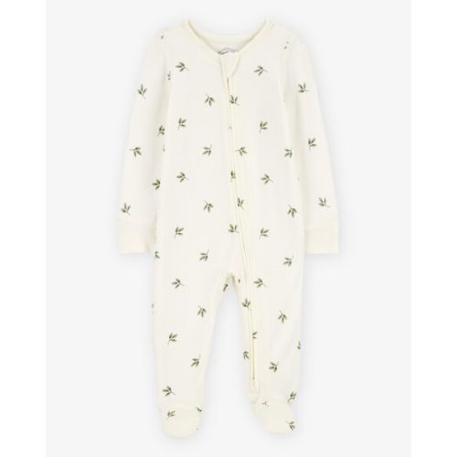 Baby Leaf Print 2-Way Zip PurelySoft Sleep & Play Pajamas - Ivory - Carter's | Carter's