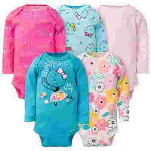 Gerber Onesies Brand Baby Girl Long Sleeve Bodysuits, 5 Pack, Sizes Newborn - 6-9 Months