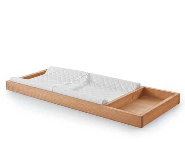 Retro Changing Tray in Hazelnut Solid Wood | Simply Nursery