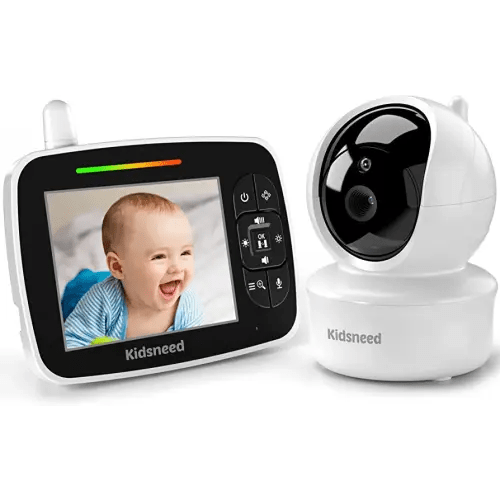 Kidsneed Baby Monitor - 3.5 Inch Video Baby Monitor with Remote Control Pan& Tilt &Zoom Camera, Two-Way Audio, Night Vision, Temperature Monitoring, Lullabies, 960ft Long Range