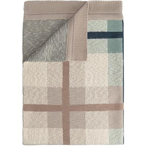 Crane Baby Knitted Baby Blanket, Charlie Farmhouse Plaid Collection, Cotton Baby Blankets, Crib Blanket, Stroller Blankets for Babies, Gender Neutral Nursery Decor, Knit Baby Quilt