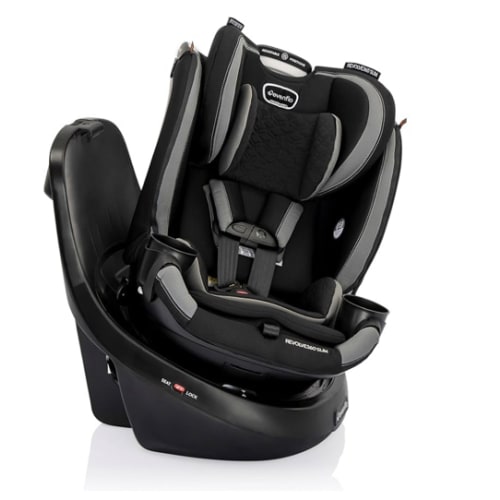 Evenflo Revolve360 Slim 2-in-1 Rotational Car Seat with Quick Clean Cover (Salem Black)