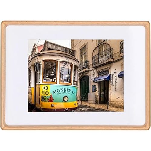 Wood Picture Frames A4, Display Pictures 6x8 Inch with Mat or A4 without Mat, with High Clear Acrylic, Photo Frame for Landscape or Portrait Orientation, Wall-Mount & Tabletop