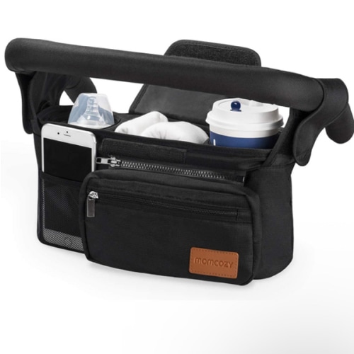 Momcozy Universal Stroller Organizer with Insulated Cup Holder Detachable Phone Bag & Shoulder Strap, Fits for Stroller like Uppababy, Baby Jogger, Britax, BOB, Umbrella and Pet Stroller