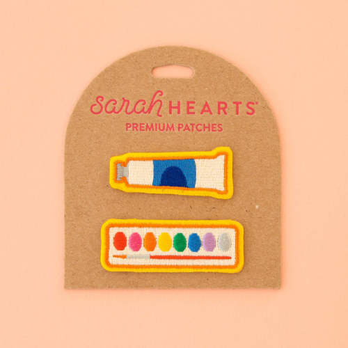 Watercolor Set and Paint Tube Embroidered Patches | Sarah Hearts – Little Fabric Shop