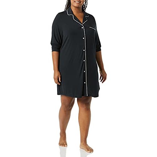 Amazon Essentials Women's Piped Nightshirt (Available in Plus Size)
