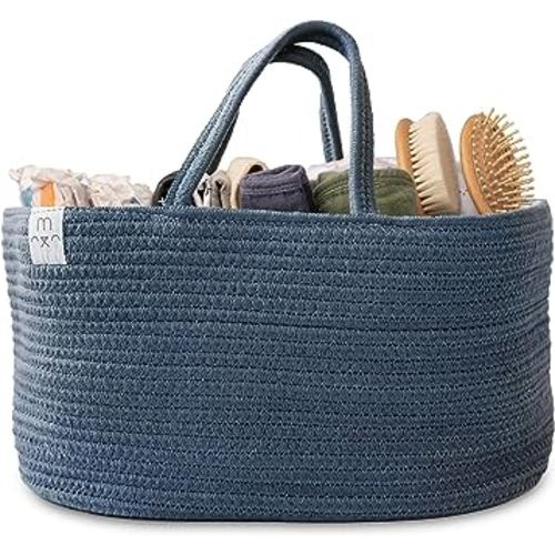 Natemia Baby Nappy Caddy Organiser - Large Portable Baby Caddy for Diapers and Wipes, Baby Basket for Newborn, Baby Storage Basket, Baby Baskets for Hampers, Gift Basket