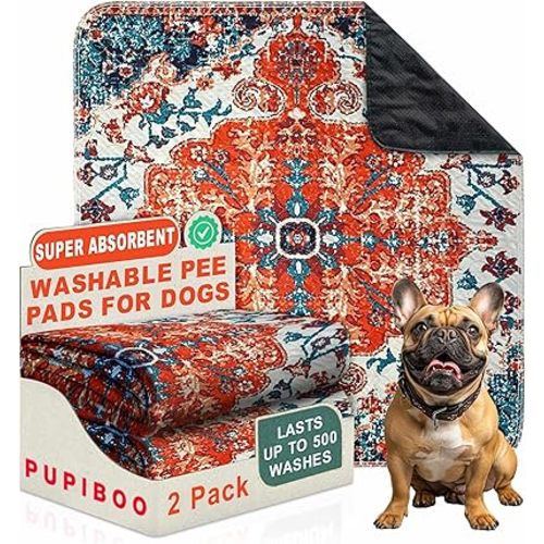 Washable Pee Pads for Dogs - Super Absorbent Reusable Puppy Training Pads - 100% Waterproof, Leak-Proof & Non-Slip Whelping Pads for Pet Housebreaking