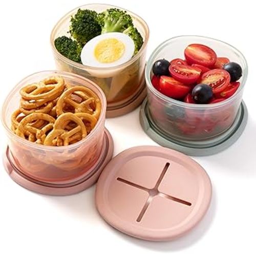 Moonkie Silicone Snack Containers for Kids | 8 oz Baby Food Storage Containers with Airtight Lids and A Snack Lid | Baby Food Jars | BPA Free | Freezer & Dishwasher Safe | 3 Pack