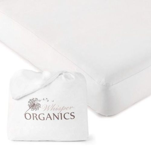 Whisper Organics Organic Cotton Waterproof Jersey Knit Crib Mattress Cover – GOTS & Fairtrade Certified – 52"x28"x9"