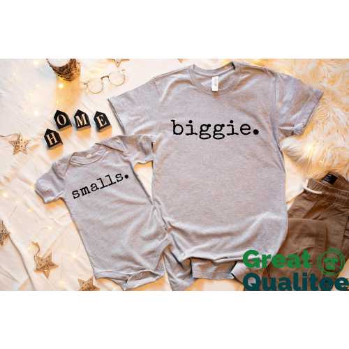 Siblings Shirts, matching toddler baby set, biggie smalls matching sibling t-shirts, big brother little brother Shirts matching outfit