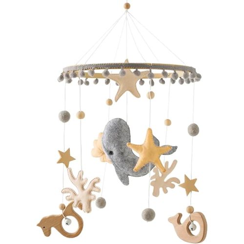 Beach Themed Mobile for Crib for Baby, Nursery Decor, Nautical Nursey Decor, Beachy Nursery, Gender Neutral Mobile for Crib, Whale and Animal Mobile for Crib