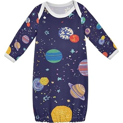Baby Sleeper Gown Soft Breathable Cotton Long Sleeve Gowns for Girls Boys