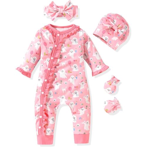 Aalizzwell Baby Girls Romper Outfit Fall Winter Clothes with Accessories